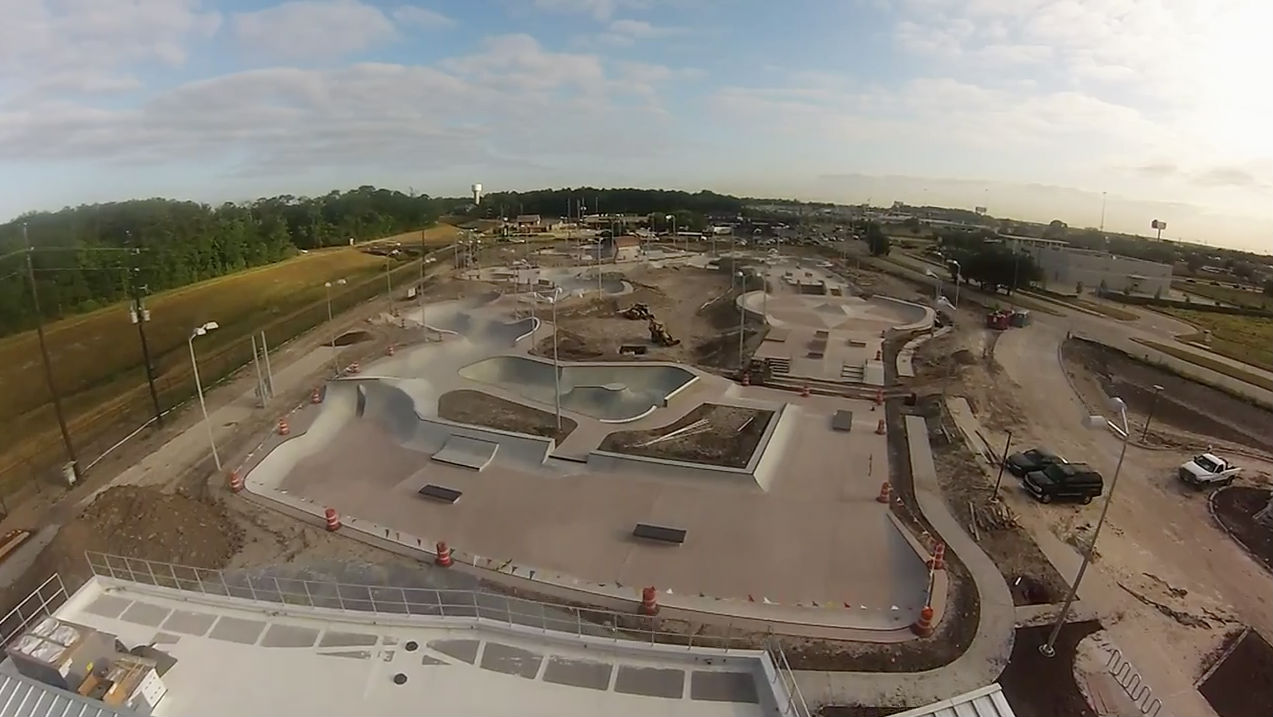 Amerikas größter Skatepark Spring Texas Skatepark aus der Luft