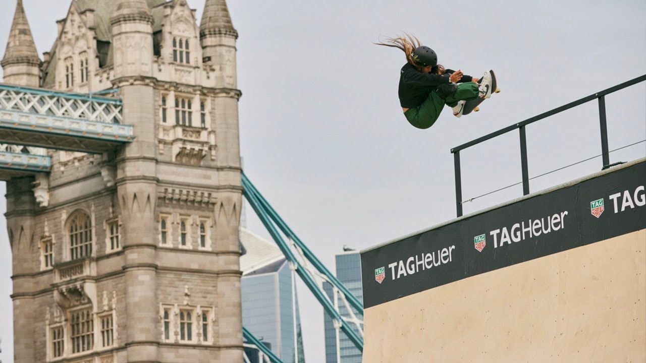 Skating on the river Thames | London TAG Heuer Stunt